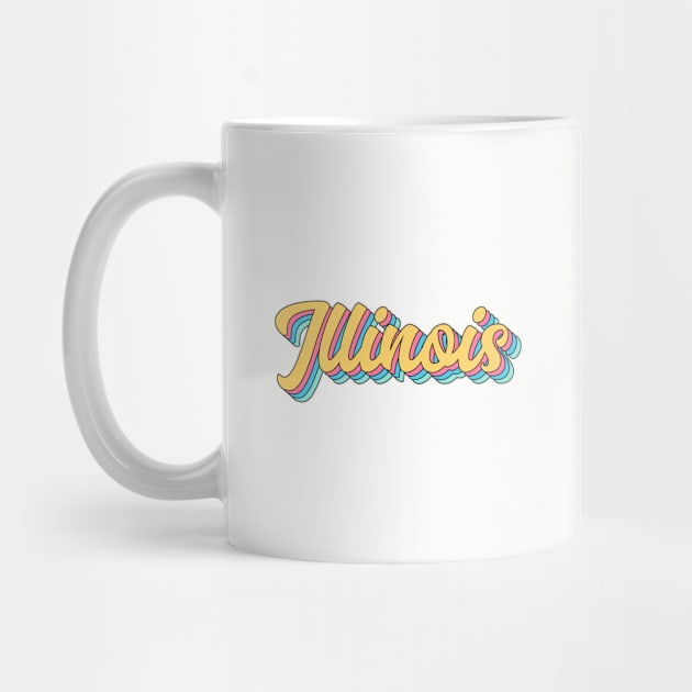 Illinois Retro Yellow Script by modeoftravel